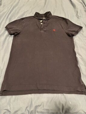 Abercrombie & Fitch stretch Short Sleeve Polo Shirt - Black with Red Logo